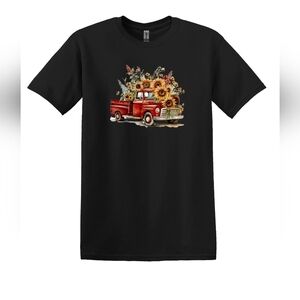 NEW! Fall Flowers and red rustic pick up  T-shirt